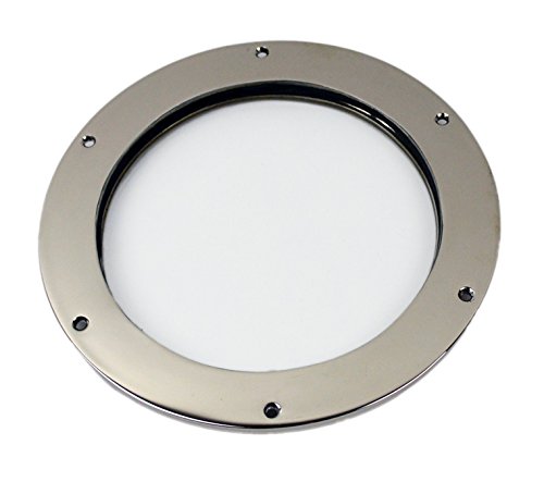 Nautical Tropical Imports Nickel Finish Over Solid Brass Deadlight Porthole Window Wall Mount Decor 8 Inch