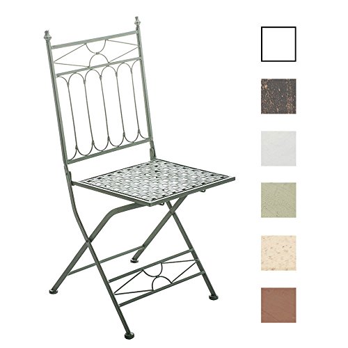 CLP Silla Outdoor Plegable Asina I Silla De Jardín En Estilo Rústico I Silla para Exteriores Elaborada En Hierro Forjado I Color: Bronce