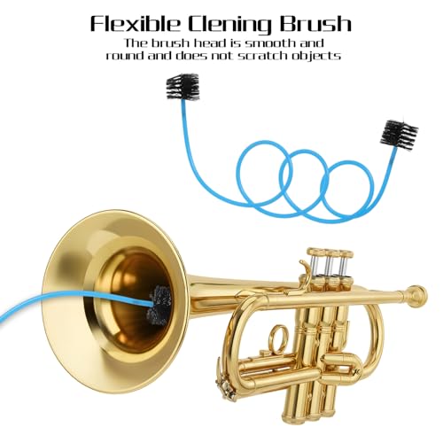 Trompete Reinigung Pflege Kit,Reinigungsbürsten für Blechblasinstrumente,Reinigungsbürsten für Blechblasinstrumente mit Mundstück,Trumpet Cleaning Kit,die Wartung und Pflege von Musikinstrumenten