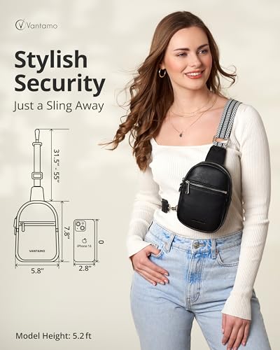 Vantamo Small Crossbody Bags for Women, Sling Bag with RFID & Anti-Pickpocket Clip, Adjustable Strap Cross Body Packs3