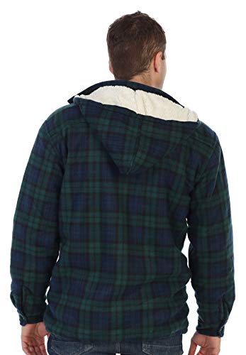 Gioberti Mens Sherpa Lined Flannel Jacket with Removable Hood4