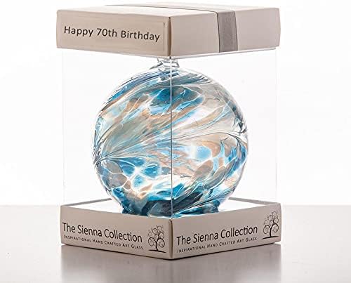 Happy 70th Birthday Gift - 10cm Friendship Ball Turquoise