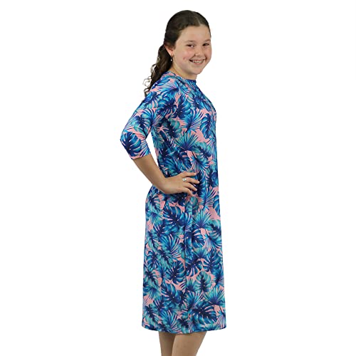 Image of Shira Modest Girls Swim Dress | 3 /4 Sleeve Swimdress, Full Coverage Bathing Suit | Tznius UPF 50+ Quick-Dry