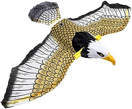 Flying Bird of Prey as Scarecrow, Outdoor Statues Metal Yard Art, Electric Toy Repellent Hanging Eagle with Music Flying Bird for Garden Yard Farm Mice Squirrel-image-8