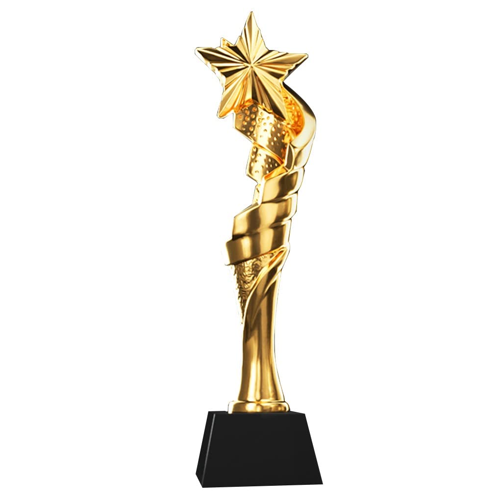 Trophées Trophée en Résine Cinq Étoiles Dorées Trophée du Championnat du Concours De Chant Et De Danse Excellents Prix Et Cadeaux pour Les Employés Trophée d'honneur des Champions Coupes