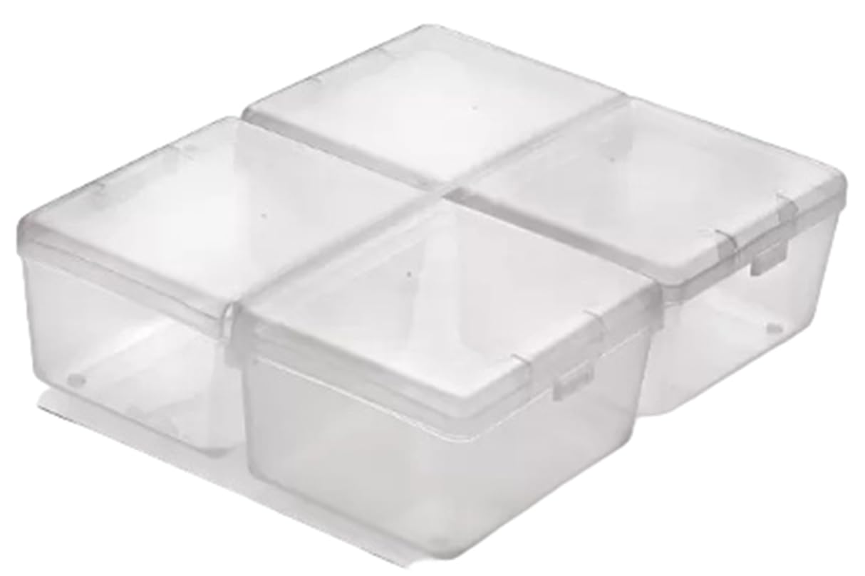 Magic Providers 4 in 1 Plastic Boxes for Storage Utility Container Multipurpose Things jewellery,Medicine,Spices, ornaments and kitchen, Pooja Material etc (Large) - Pack of 1 Trans 1