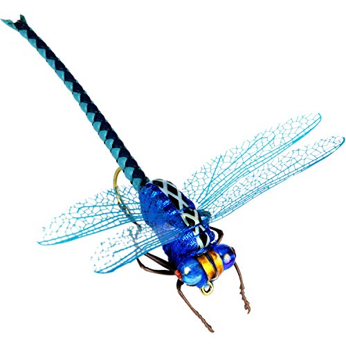 YAZHIDA - Esche galleggianti per Pesca a Mosca con Libellula, Fatte a Mano, per spigola, Salmone, trote, Blue Dragonfly Flies