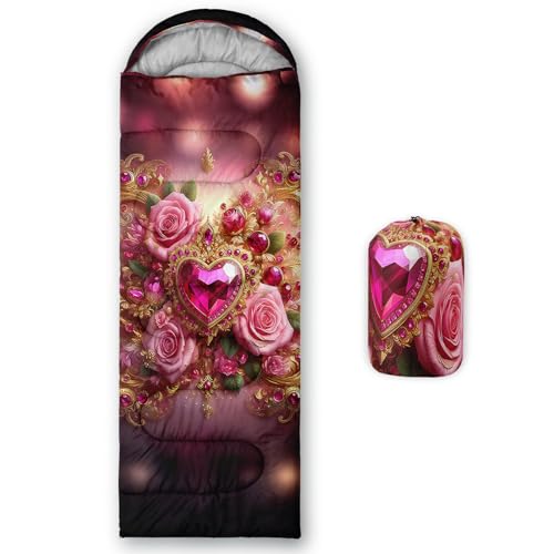 Image of QOOMO Ball Flower Camping Sleeping Bags,3 Season Warm & Cool Weather,Lightweight,Waterproof Sleeping Bags for Adults & Kids,Traveling,and Outdoors,Camping Gear Equipment