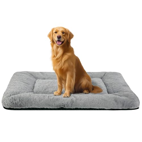 Washable Dog Crate Bed Mat for Medium/Large Dogs &ndash; All-Season Comfort with Ultra-Soft Flannel...