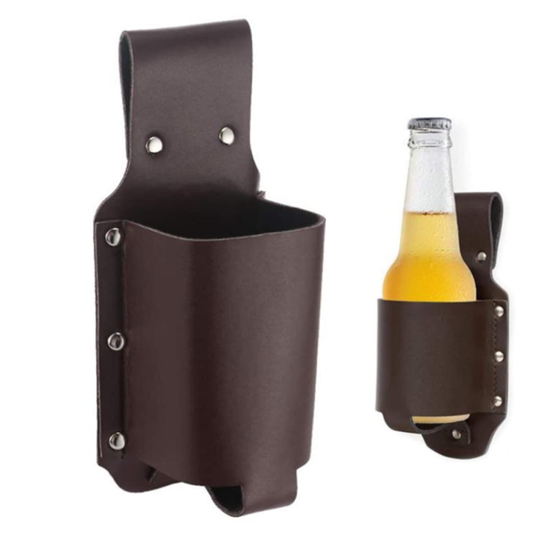 Porte-bouteille Ceinture Cowboy Holster Bière Holster Pour Homme Taille Bière Holster PU Cuir Portable Bouteille De Vin Boisson Ceinture Peut Porte-Sacs Marron