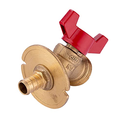 Válvula Pex 1/2 con brida y salida MHT 3/4 de cuarto de vuelta EFIELD 4