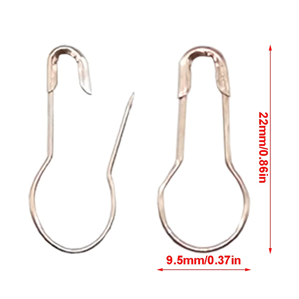 Yosawo 500 pcs Safety Pin Clothing Tag Pins Bulb Pin Metal Gourd Pin Calabash Pins for Hand Sewing DIY Crafts Home Accessories (Rose Gold) - Image 2