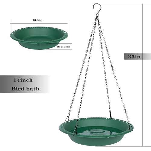 image for OVZILKI Bird Bath for Outside Heavy Duty, 14 inch BirdBath Bowl Only w