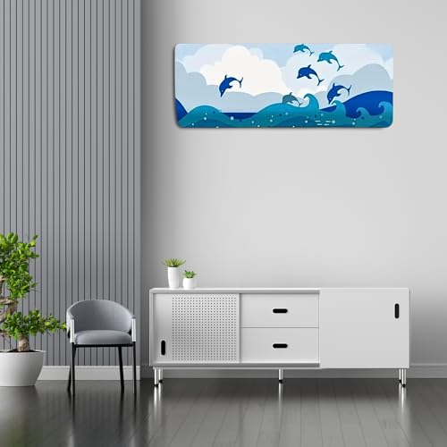 Image of Polyester Printed Split Ac Cover Indoor Unit For 1.5 Ton Capacity AC, Inner Unit Ac Cover, All Weather Cover /Attractive Digital Prints /Dustproof /Water Resistant Split Ac Cover (Dolphin)