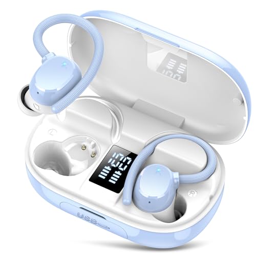 Auriculares Inalámbricos Bluetooth, Auriculares Bluetooth 5.3 HiFi Estéreo con Pantalla LED, 128H Cascos Inalambricos Bluetooth con 4 ENC Reducción de Ruido, Control Táctil,IP7 Impermeable Audifonos
