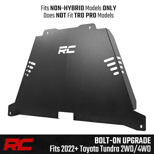 Image of Rough Country Catalytic Converter Shield for Toyota Tundra Non-Hybrid (2022-2026) 2WD /4WD - 14-Gauge Steel Anti Theft Skid Plate