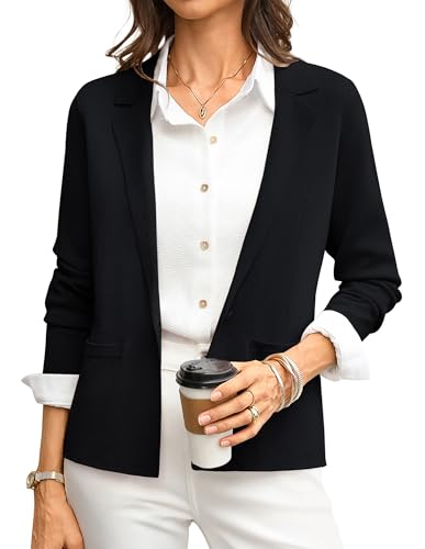 GRACE KARIN Black Sweater Blazer Women 2026, Knit...