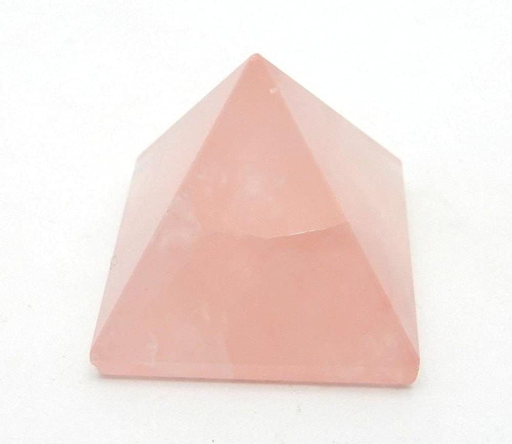 REBUY Rose Quartz Pyramid for Reiki Healing and Crystal Healing Stones Pyramid for Love, Happiness,Relationship 35-40 mm