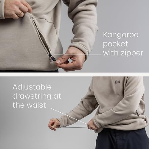 Kleveland Merino Hoodie - 100% Fleece Sweatshirt - Warm Winter Pullover - Adjustable Hem - Kangaroo Pocket4