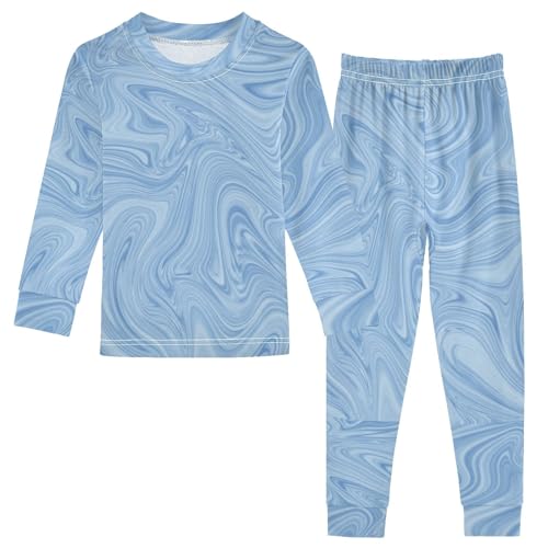 SPRIPORT Blue Tie Dye Soft Comfy Pajama Set Sleepwear 2 Piece Pjs Set Cotton Long Sleeve Top and Pants 18M