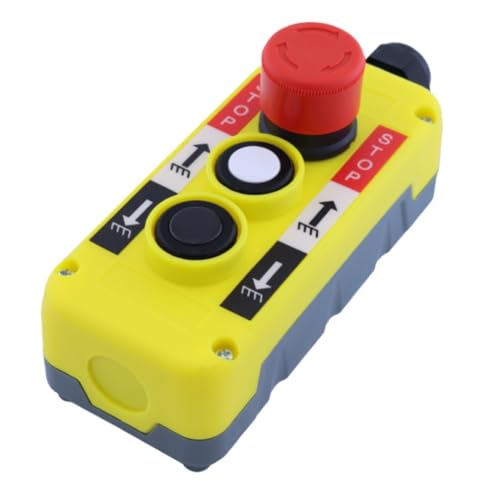 Gvvsjgdbis Interruptor de Parada de Emergencia Pulsador Control Remoto Grúa Eléctrica Interruptor de Elevación Alta/Bajo Resistente a la Lluvia Resistente al Desgaste