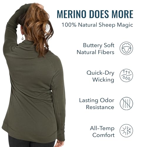 Women's Merino Wool Cowl Pullover by Woolly | RWS Certified | Warm, Soft, Seattle Designed2