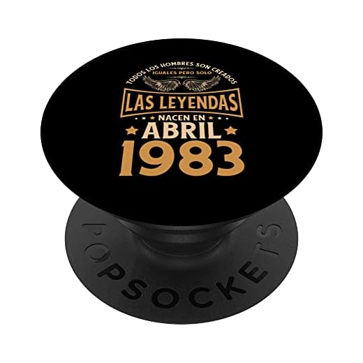 Cumpleaños Hombre Regalos Las Leyendas Abril 1983 PopSockets PopGrip Intercambiable