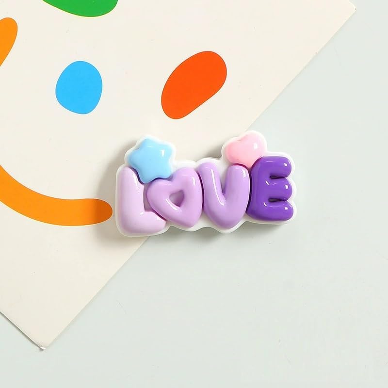 Image of LUVINA 3D Flower Magnets for Fridge, Strong Refrigerator Magnet, Colorful Adorable Decorations for Office, Kitchen Decor, Cute Desk Accessories, Multicolour (3, Love)