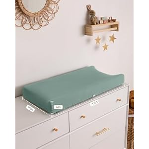 Blissful Diary Muslin Changing Pad Cover for Girls Boys Ultra Soft Breathable Cotton Baby Diaper Change Table Pad Covers 2Pack Roman GreenLeaf