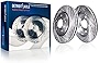 Detroit Axle - 12.6' dia (320mm) FRONT Drilled and Slotted Brake Rotors - Performance Grade Replacement for 300 Dodge Challenger Charger Magnum