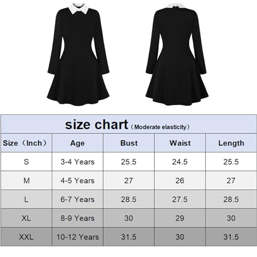 Oispvpes Girls Casual Dress Long Sleeve Vintage Peter Pan Collar T-Shirt Dresses Age 3-12 Years Blue 130 thumb #1