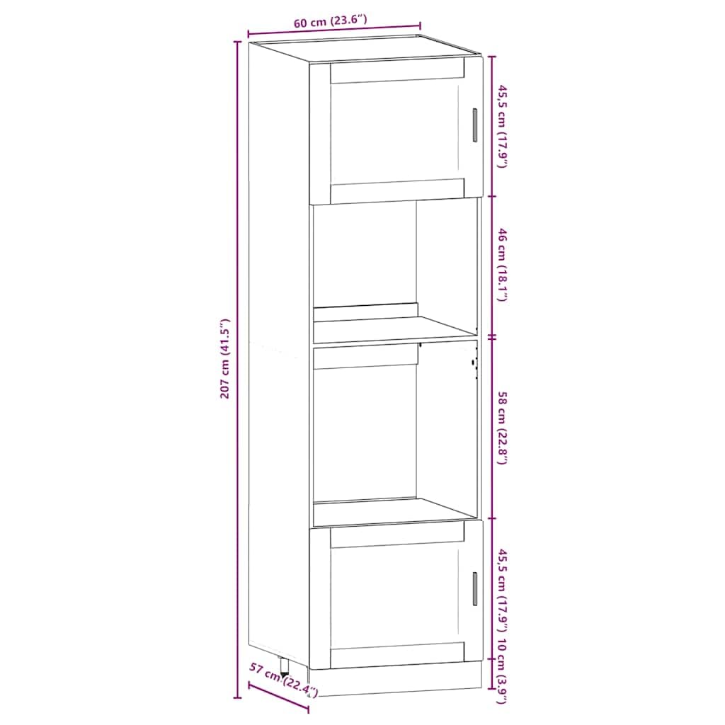 Set di 7 mobili da cucina Kalmar grigio Sonoma in legno con pensile e mobiletto inferiore, autoportante, con molto spazio e piedini regolabili, per cucina e sala da pranzo