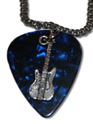 Music Lover's Guitar Pick Necklace (Blue Pick)