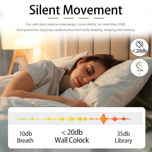 Reloj de pared digital moderno silencioso con péndulo 26x14.5 miniatura 3