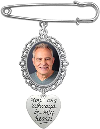 Comelyjewel Wedding Bouquet Photo Charm Lacy Oval Bridal Charm Walk Down The Aisle You are Always in My Heart Easy to Make