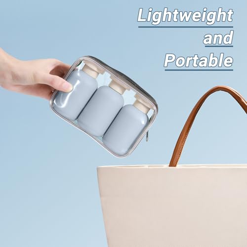 Image of ASEVAT 3.4 oz Plastic Squeeze Bottle for Lotion, Plastic Empty Shampoo Conditioner Container, Plastic Travel Size Toiletries Bottles for Shampoo, Lotion, Cream and Liquids (3 Pcs)
