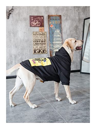 Anomidry hundebekleidung & zubehã¶r Dünner Anzug for große Hunde, mit Kapuze und lässig, geeignet for mittlere und große Hunde (rot und schwarz) (Color : Black, Size : 3XL(20-35kg))