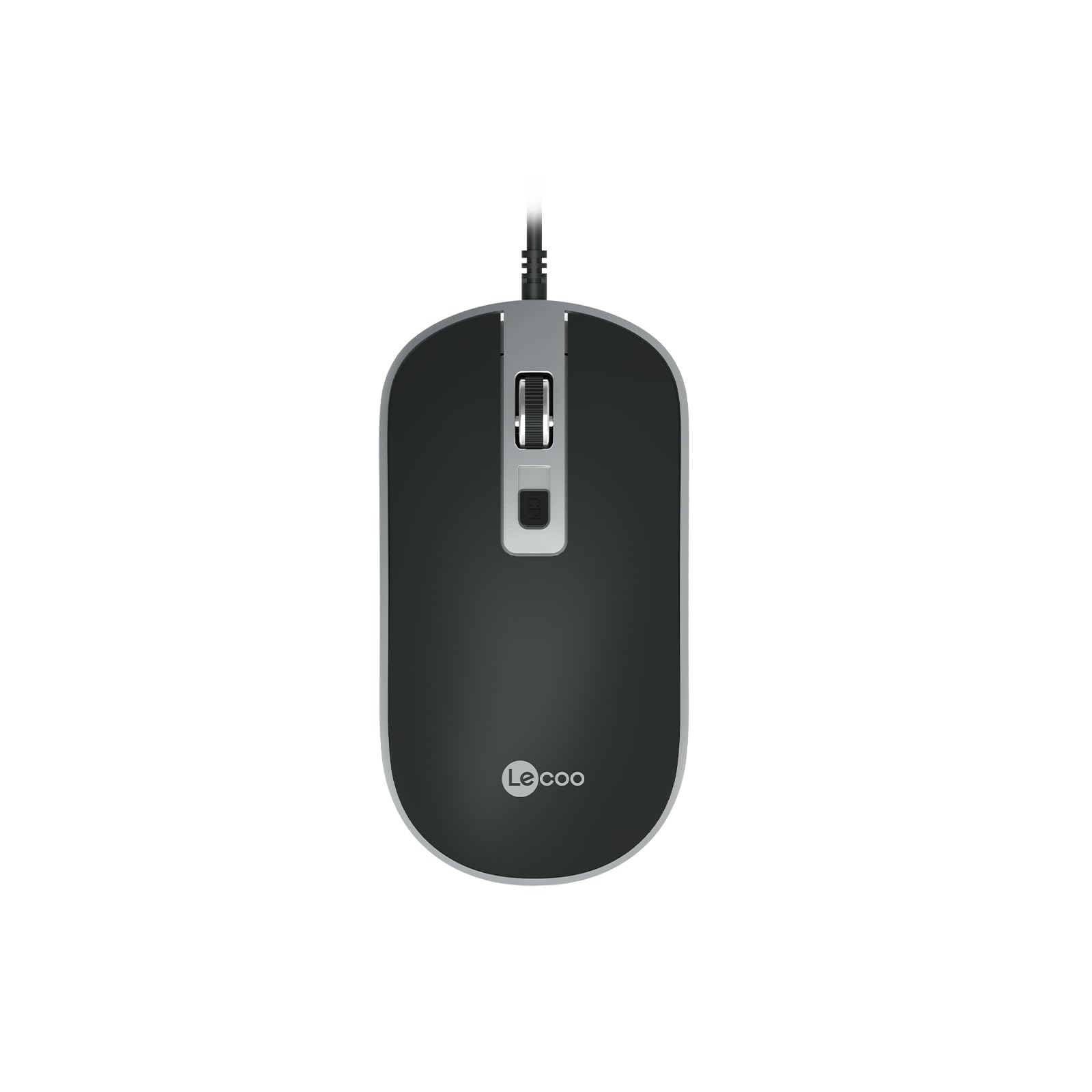 lecoo Ratón USB MS104 Negro Ambidiestro Plug and Play 1600 DPI Cable Ajustable 140 Cm Sensor Óptico
