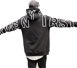 ビーロマンス パーカー 長袖 フード付き ストリート 大きいサイズ ロゴ 黒×白 かっこいい [並行輸入品]