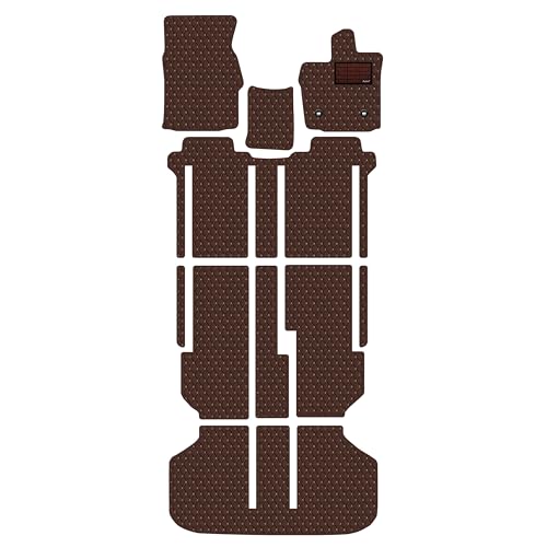 【次世代レザーマット】Aviles アルファード・ヴェルファイア 20系 フロアマット(09:後期8人CS回転, 02:ライチ柄 × 焦げ茶)