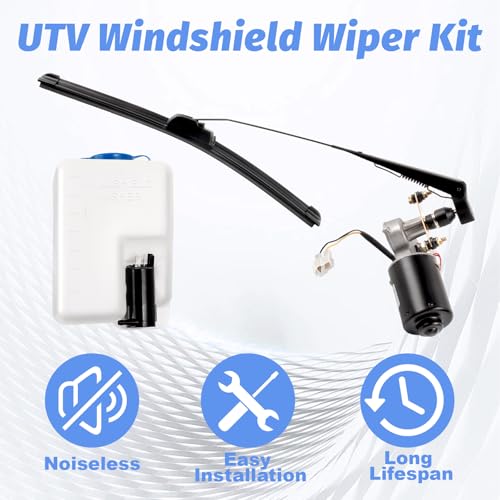 Image of UTV Windshield Wiper Kit Electric Universal Wiper Motor Kit 12V Compatible with Polaris Ranger RZR Can Am Maverick X3 Commander Defender Pioneer Golf Cart 90 Wipe Sweep