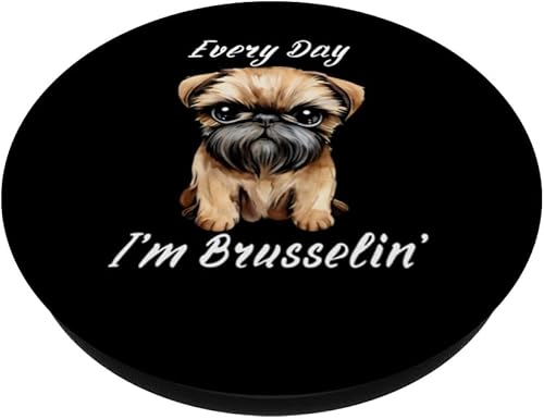 Miniatura 2 de Funny Brussels Griffon Every Day I'm Brusselin PopSockets estándar PopGrip para hombre y mujer