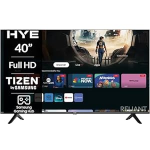 HYE 40 Inch TV Full HD Smart Television with Frameless Design, Bluetooth TV with Voice Control, Freeview, Wi-Fi, HDMI & USB Ports, Gaming Hub – 40FHDS1008 [2025]