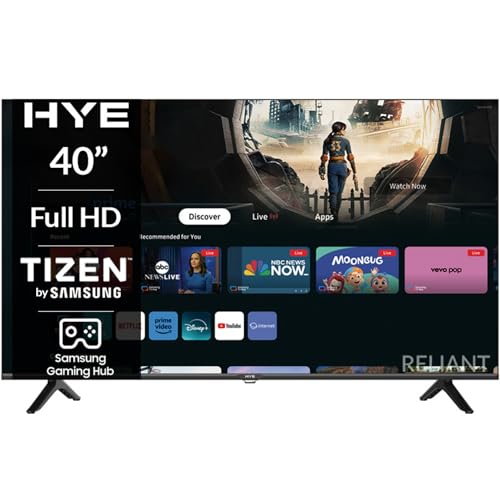 HYE 40 Inch TV Full HD Smart Television with Frameless Design, Bluetooth TV with Voice Control, Freeview, Wi-Fi, HDMI & USB Ports, Gaming Hub – 40FHDS1008 [2025]