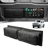 Virauto 【穴あけ不要】スズキ ジムニー JB64W JB74W JC74W リアドア 収納ポケット ジムニー シエラ ノマド 2018年7月～ 専用 収納ボックス トランク リアゲート バッグ 防水 耐磨 高耐久 小物入れ 工具 キャンプ用品 整理 取付簡単 カー用品 アクセサリー カスタムパーツ オックスフォード布製 両面テープ付き