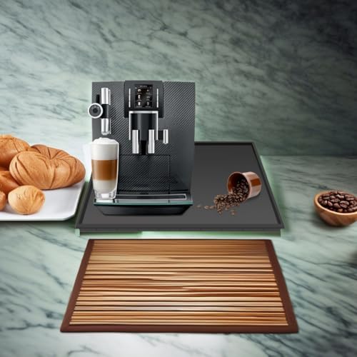 Silicone Mat Under Coffee Machine With Lip Coffee Maker Appliance Automatic Machines Espresso Accessory Black Multifunctional Rubber Base Mat (18.9 x 11.8) - Image 6