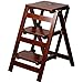 Drewniany stołek schodkowy Składany stołek dla dzieci Mały drewniany stołek Idealny do kuchni Sypialnie Pokoje dziecięce Wielofunkcyjny podwyższony stołek Stołki schodowe do wysokich łóżek (brązowy)