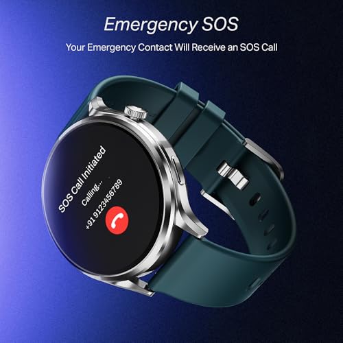 Image of boAt Lunar Discovery Pro, 1.39 inch Display, Premium Metal Build, Round Dial, Emergency SOS, Functional Crown, Multiple Sports Modes, HR,SpO2 & Sleep Tracking, Smart Watch for Men & Women (Active Blue)