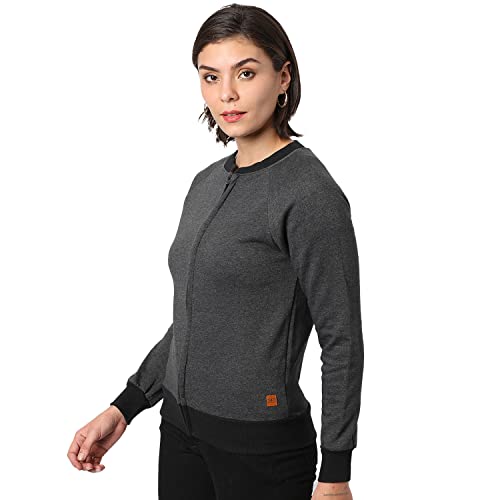 Image of PINACOLADA Women Stylish Zipper Sweatshirt Regular Fit for Casual Wear | Full Sleeves | Cotton | Sweatshirt Crafted with Comfort Fit and High Performance for Everyday Wear