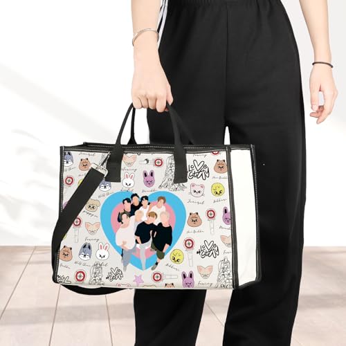 Image of JNIAP Korean Group Stay Tote Bag Korean Group Stay Gifts Korean Music Lover Gifts Korean Music Shoulder Bag Stay Merchandise